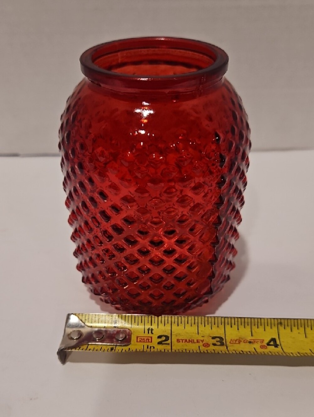 Red Textured Glass Decorative Vase - Home Accents - Picture 3 of 4